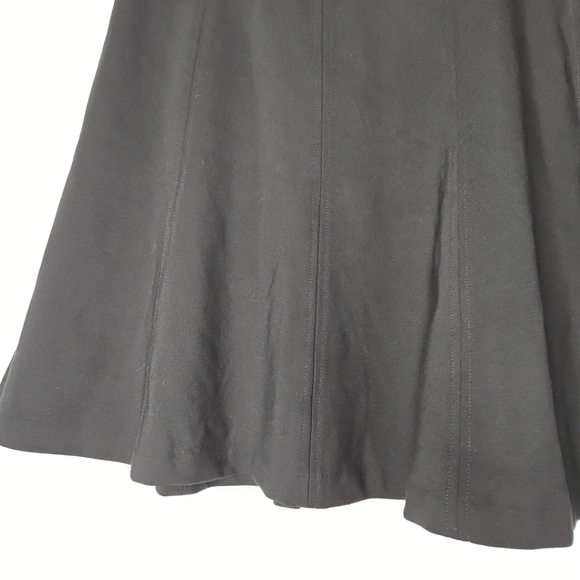 Ann Taylor LOFT Black Ponte Seamed Flare Skirt Size Large Tall LT Elastic Waist - Picture 4 of 9